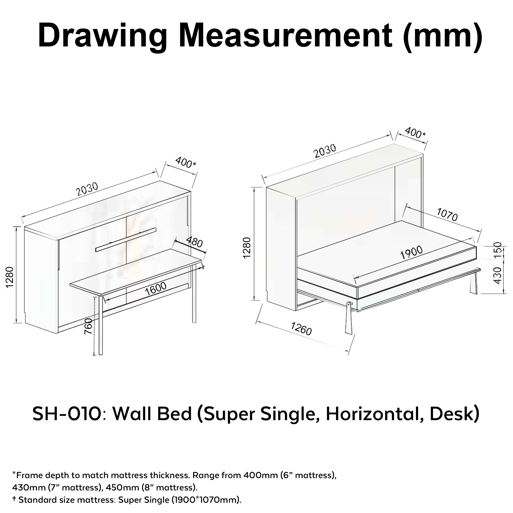 Super single murphy deals bed